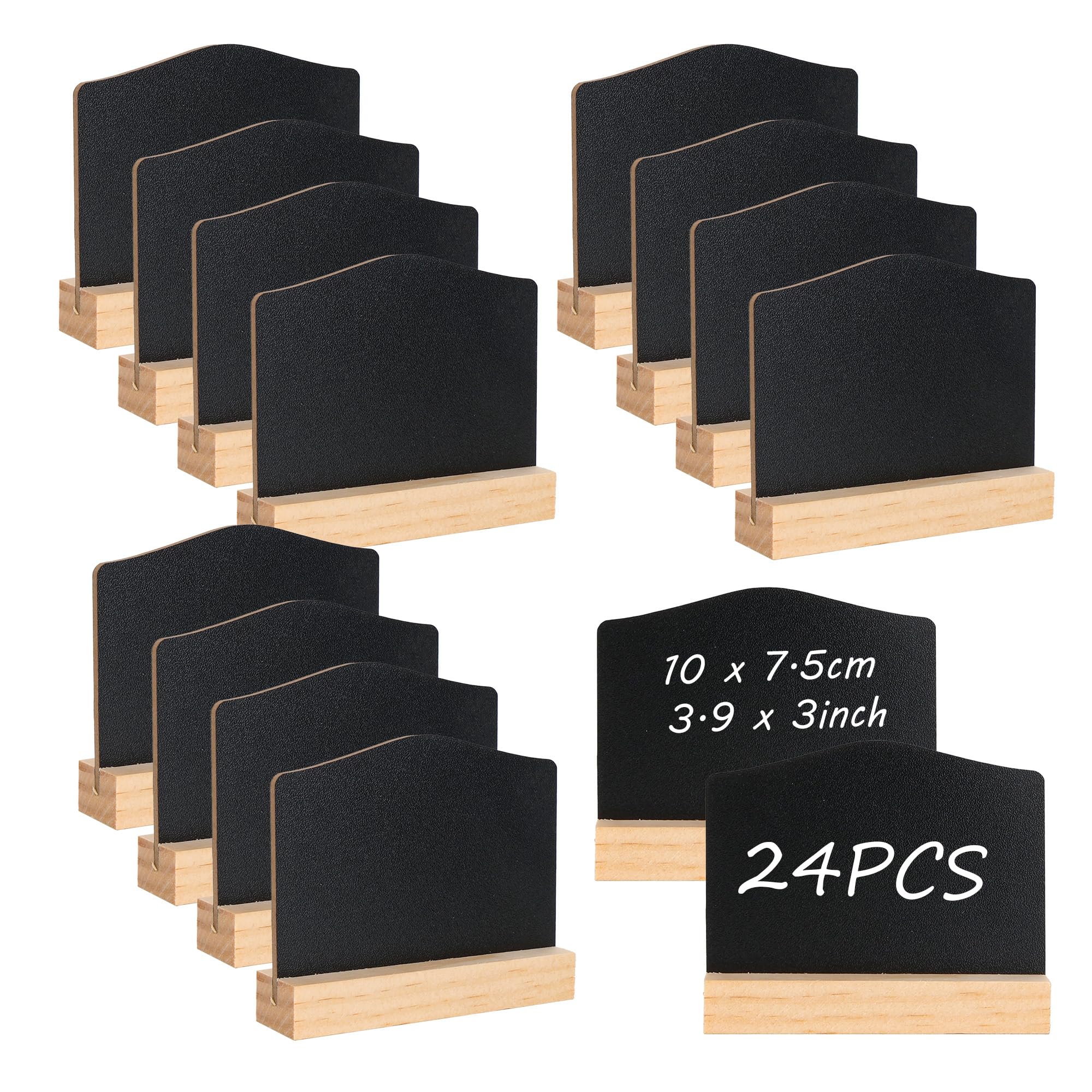 YKUKIZEE 24 PCS Mini Chalkboard Signs for Labeling, Small Black Chalkboard Buffet Signs, Chalkboards Reserved Sign for Tables Menu Food Price Message Restaurant Party 10x7.5 cm
