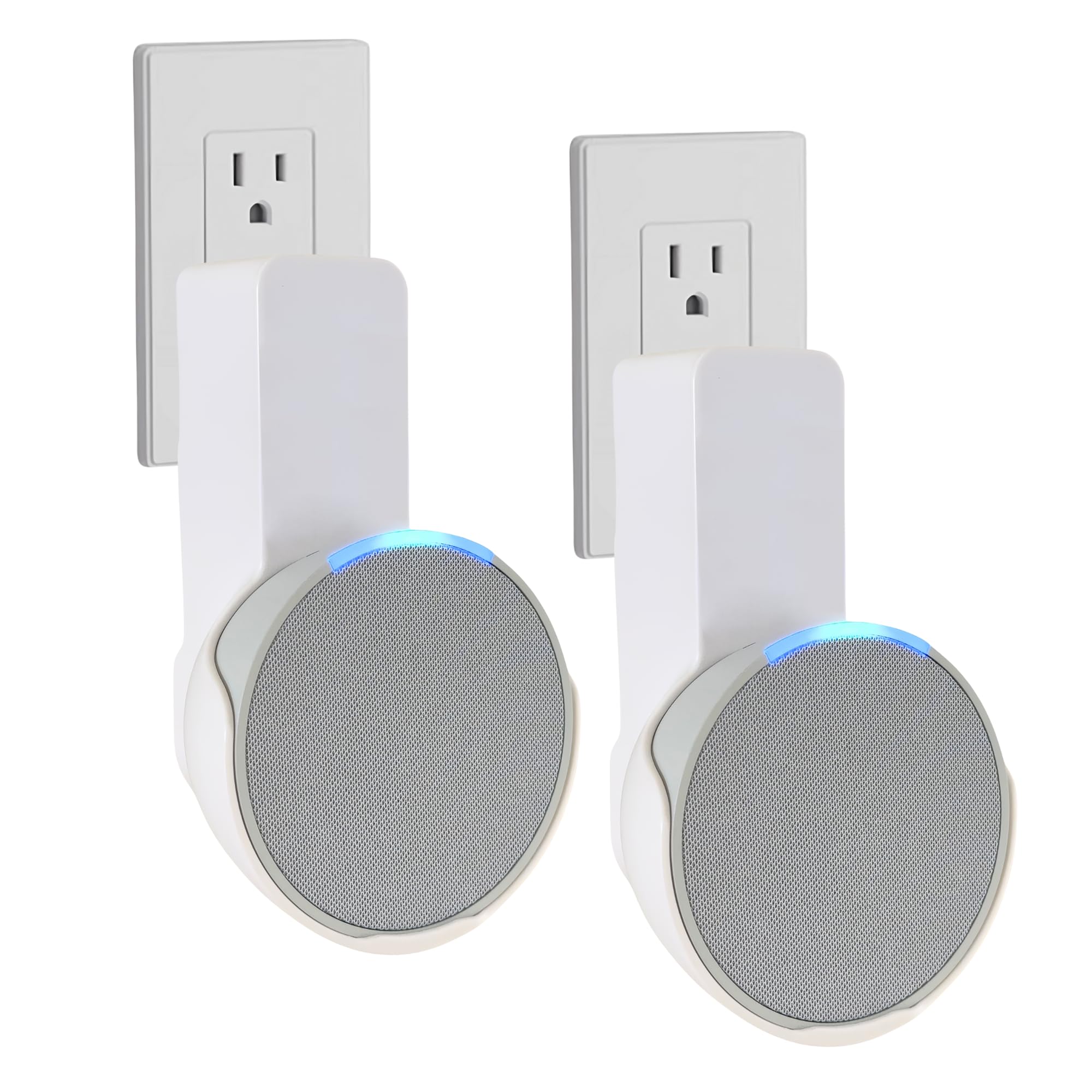 Sintron 2X Soporte de Pared para Echᴏ Pop, Soporte para Altavoz Inteligente, Ahorra Espacio, Sin Uso de Tornillos, Gestión de Cables Integrada, Diseño Decorativo, Compatible con Google Nest (Blanco)