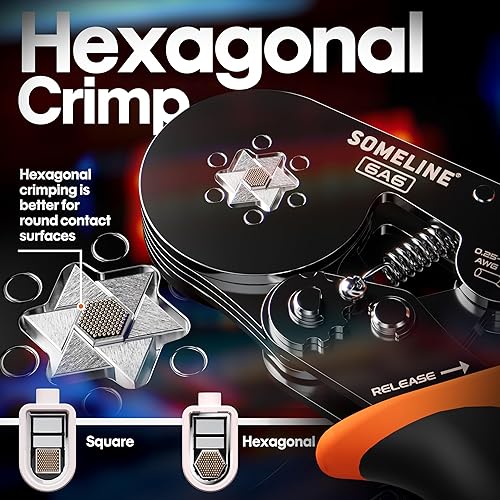 Miniatura 4 de Kit de herramientas de prensado de virola, alicates de crimpado de virola hexagonal (AWG 24-10), con virolas aisladas de 24 tamaños y virolas