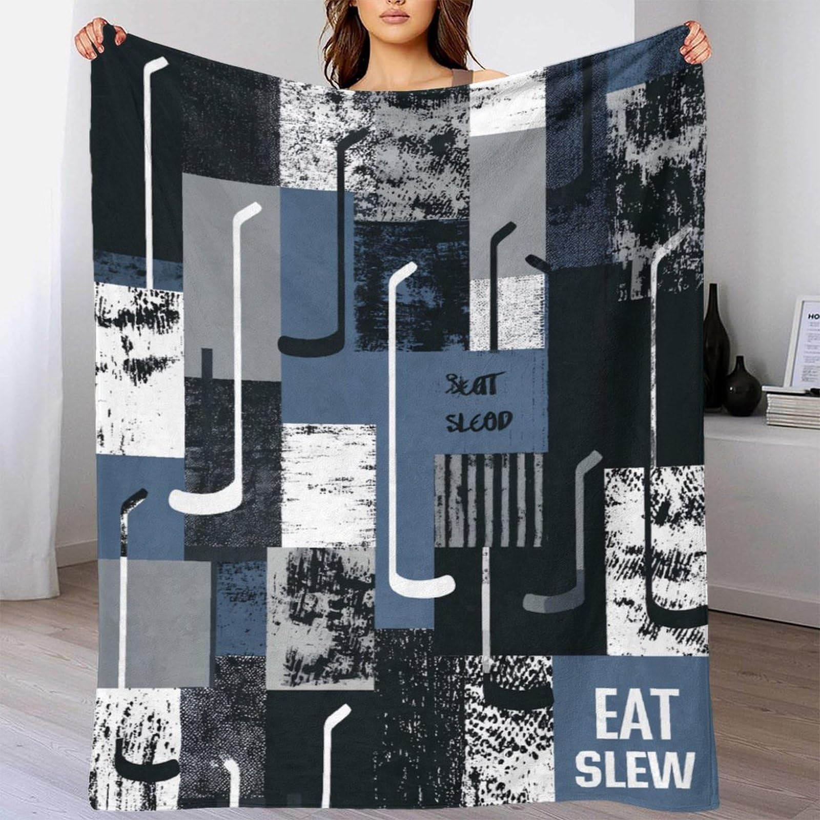 stampa 3D music notes coperta da viaggio microfibra biancheria da letto morbida coperta da riposo calda e soffice anti-pilling per relax in viaggio Modern graphic 80×90inch(200x230cm)