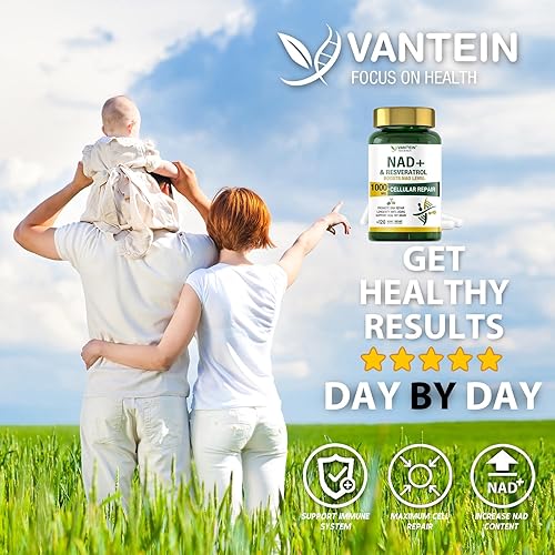 Miniatura 8 de Suplemento NAD+ y resveratrol - Alternativa NMN con 120 cápsulas, apoyo celular antienvejecimiento, refuerzo de energía y longevidad, fórmula de