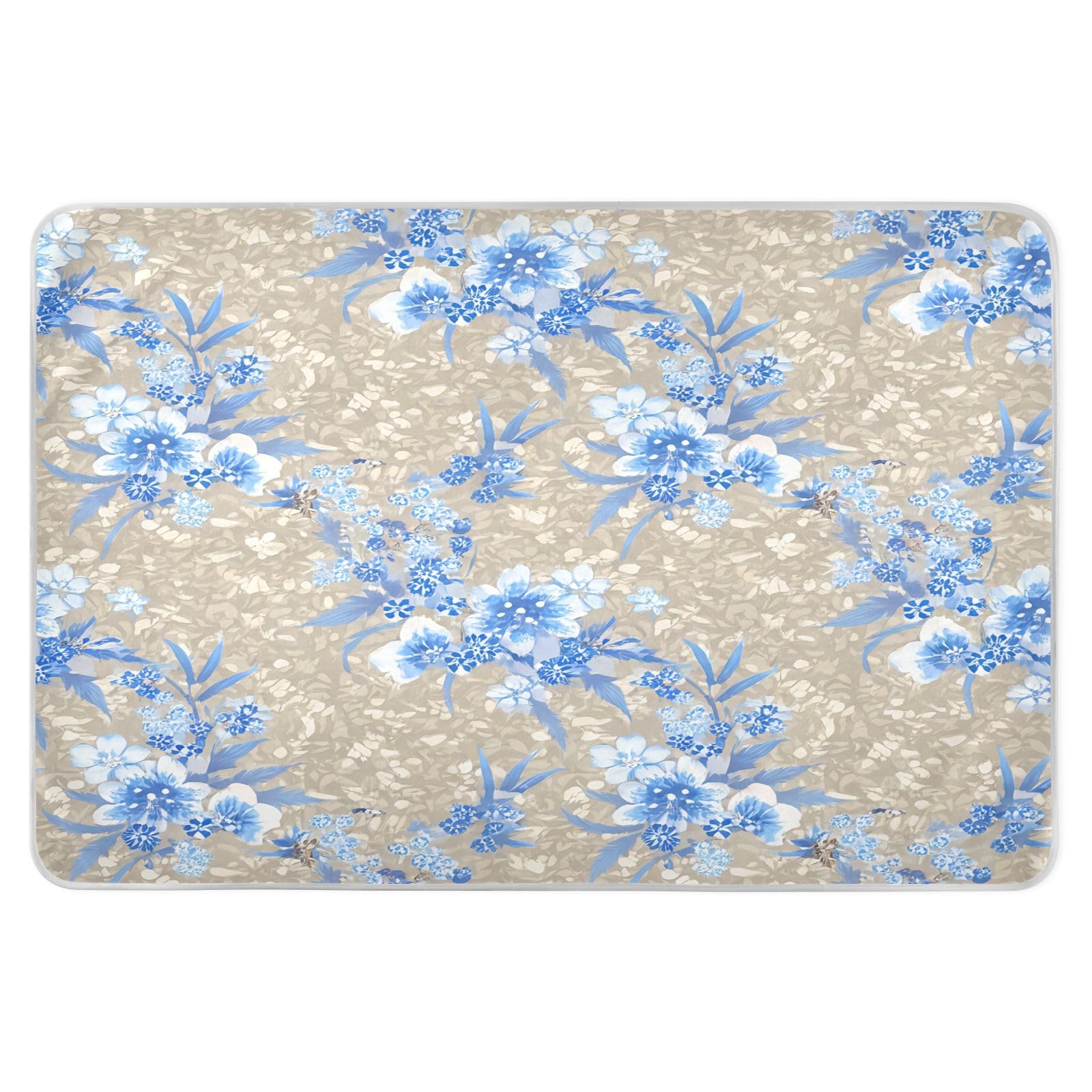 BOESI Graffiti Vintage Blue Flower Waterproof Pads for Bedwetting and Incontinence, Reusable Pads, Reusable Diaper Pads for Bed, Sofa, Travel