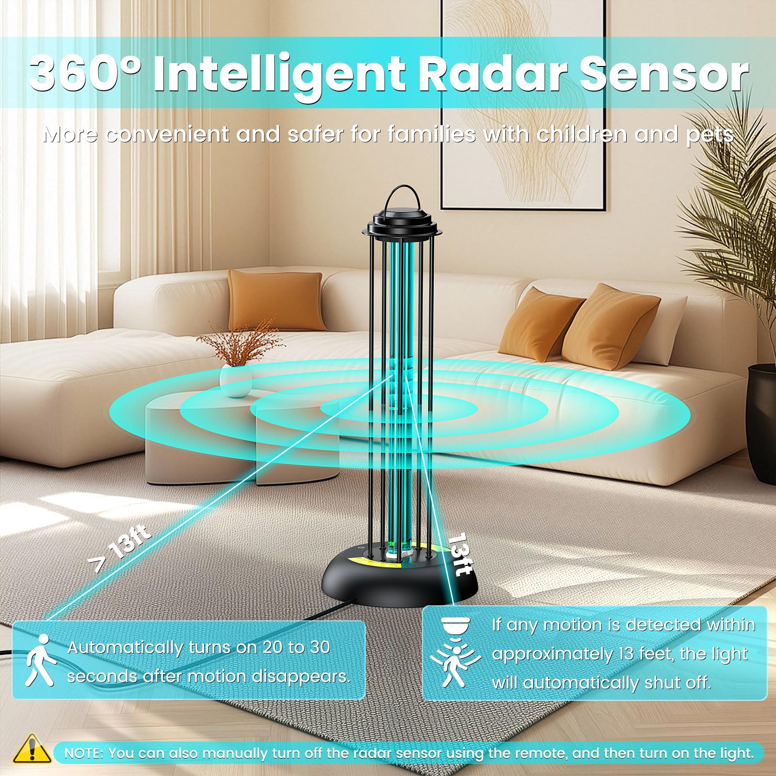 Disinfettante a luce UV, lampada UV per casa, stanza e cucina