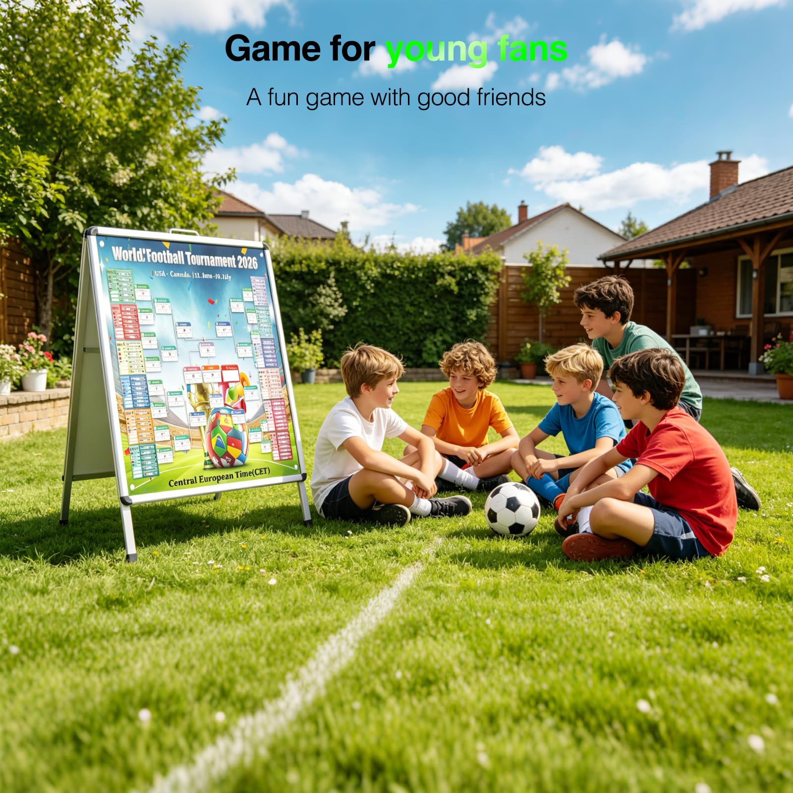 Poster Calendrier Coupe du Monde 2026, (95 x 75 cm) Calendrier 2026 Affiche de La Coupe du Monde, Poster Coupe monde 2026 Football Match Decoration (95 x 75CM)