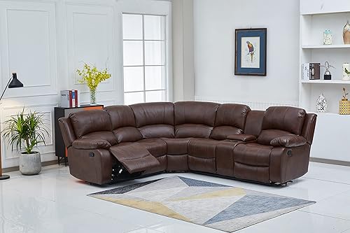 Miniatura 75 de Betsy Furniture 8018 - Juego de sillón reclinable de cuero reconstituido, para sala, sofá reclinable, sofá de dos piezas y sillón de cuero