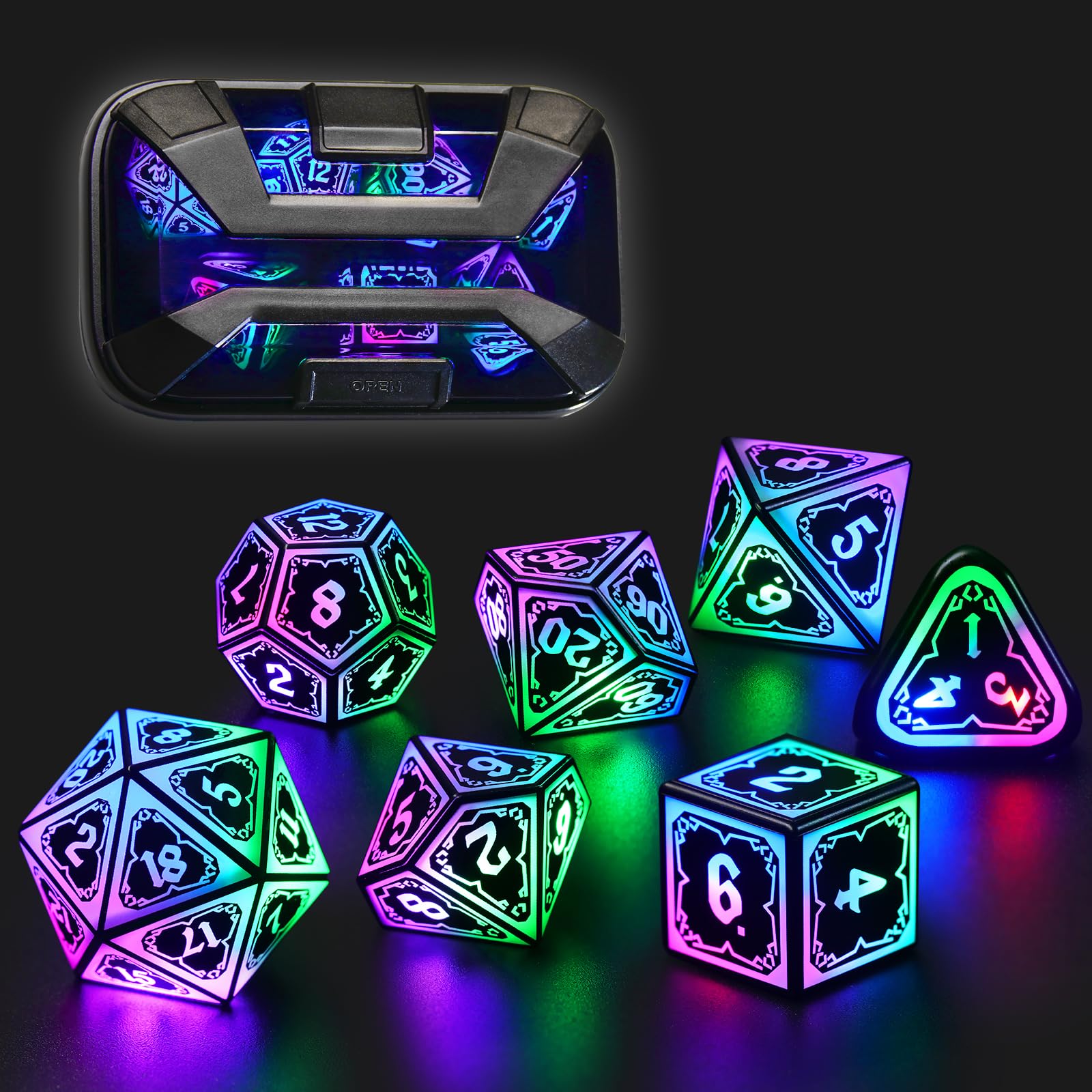 Light Up Dice Set D and D for Dungeons and Dragons 4 in 1 Color