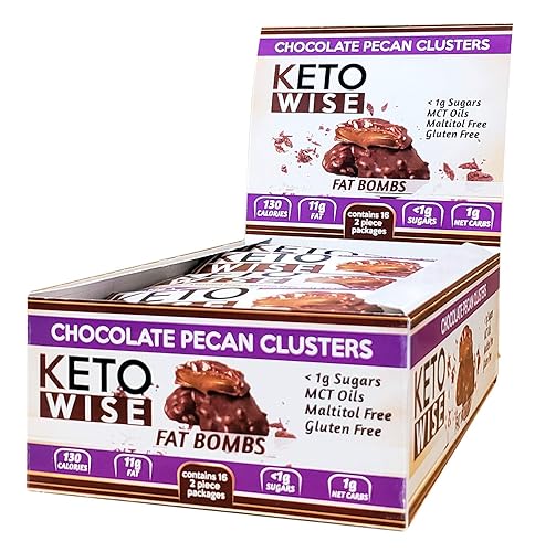 Keto Wise Fat Bombs - Racios de nueces de chocolate - 16 paquetes de 113oz cada uno