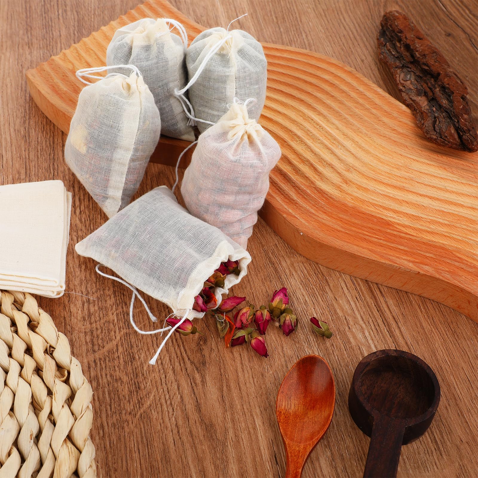 Cheese Cloths Spice Bags For Cooking,30Pcs 4X6 Inch Muslin Bags