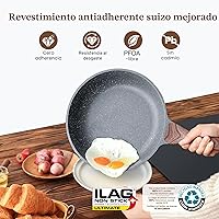 Vista 2 de SENSARTE Sartén Antiadherente para Freír, Sartén para Tortilla con Revestimiento de Granito Suizo, Sartén de Chef de Piedra Saludable, Libre de PFOA