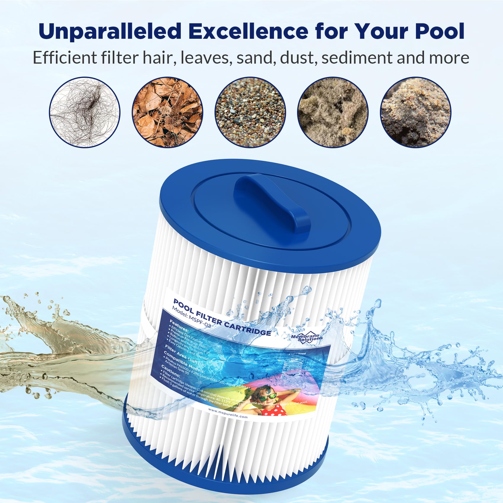 POOLPURE PLFPRB25-IN Hot Tub Filter Replaceent For Unicel C-4326
