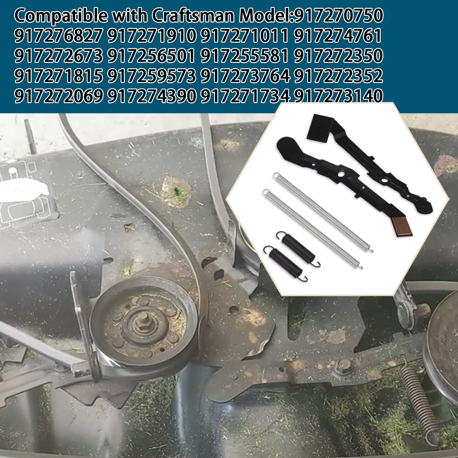 Ohoho Bras de frein et ressort 532184907 184907 compatible avec Husqvarna/Craftsman 532157388 532131845 531168401 131845 131845X900 - Compatible avec le modèle : LT16542 LT185542 LT18555 52 FR