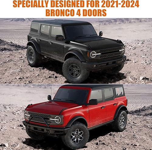 Miniatura 8 de Fundas impermeables de repuesto para Ford Bronco 2021-2024 de 4 puertas, 6 capas para todo tipo de clima, cubierta de automóvil Bronco con puerta