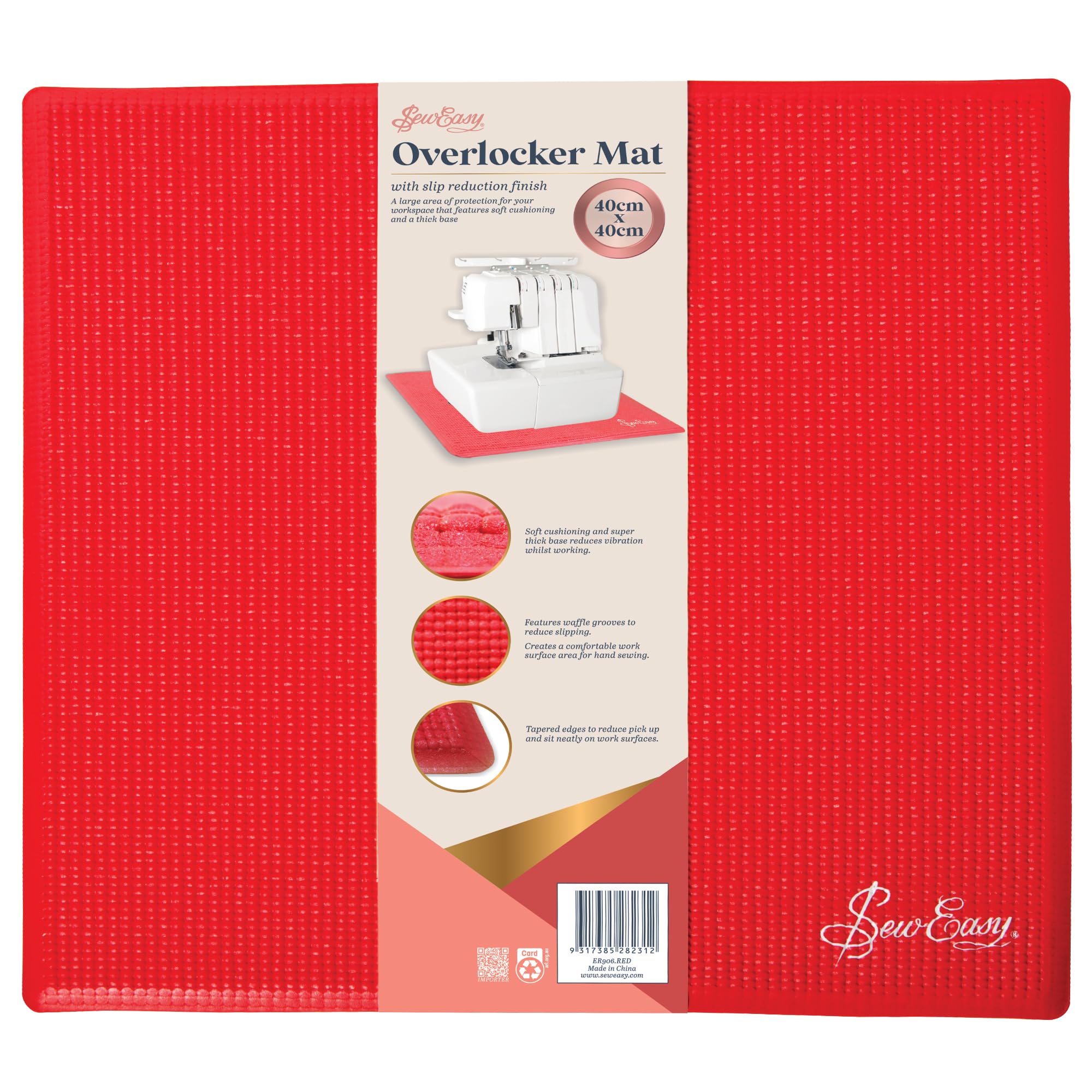 Tapis de machine à surjeteuse Sew Easy de 40 x 40 cm pour couture fluide