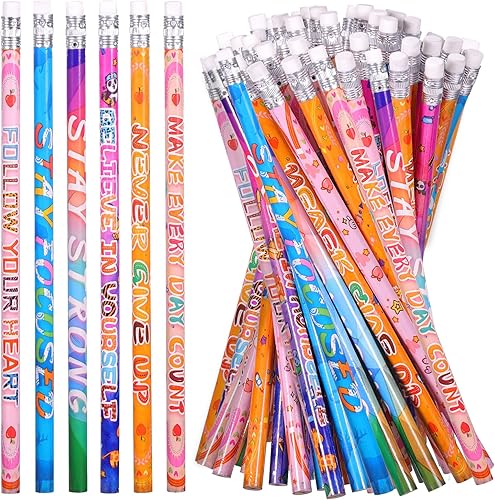 emzrivo Lápices inspiradores motivacionales, lápices positivos para profesores, aulas, recompensa, regalo de cumpleaños, regalos de fiesta, 6