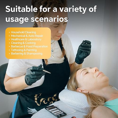 Miniatura 7 de HEAVY DUTY 7 Mil Nitrile Black Gloves Disposable Latex Free Rubber Latex Cleaning Mechanic Food Prep Gloves 1000PCs