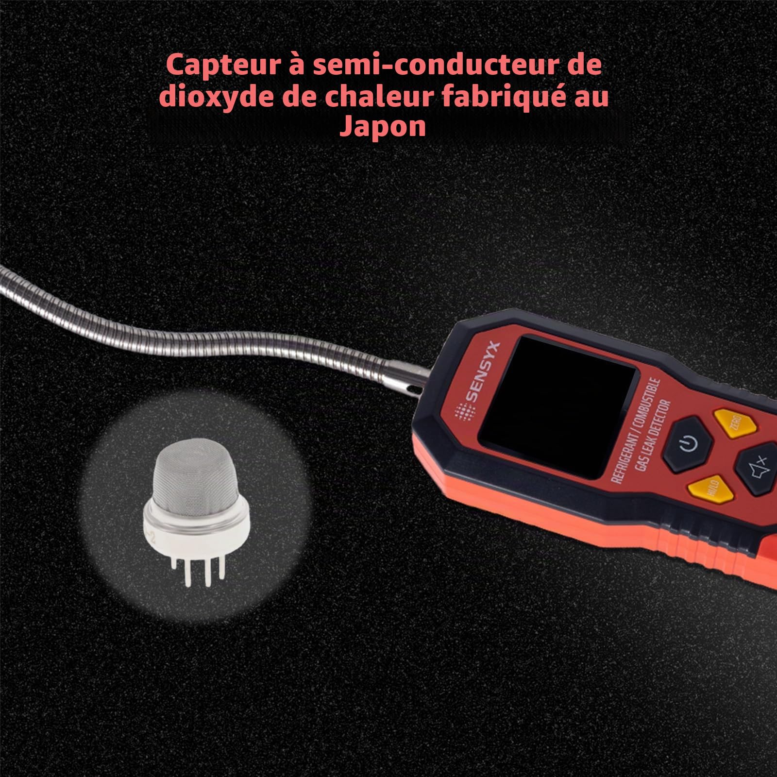 Détecteur de fuite de gaz réfrigérant et combustible 2 en 1 rechargeable HVAC, renifleur de fréon halogène, détection de climatisation, détecteur de gaz automobile (SFD201 Détecteur de gaz