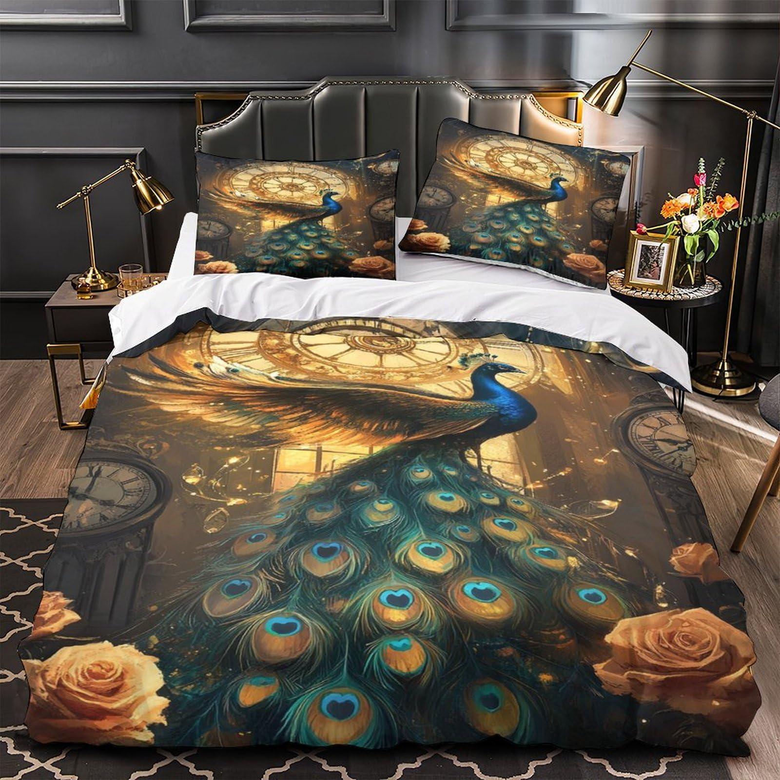 Linge de lit King 220x240cm hypoallergique au toucher super doux et fermeture éclair