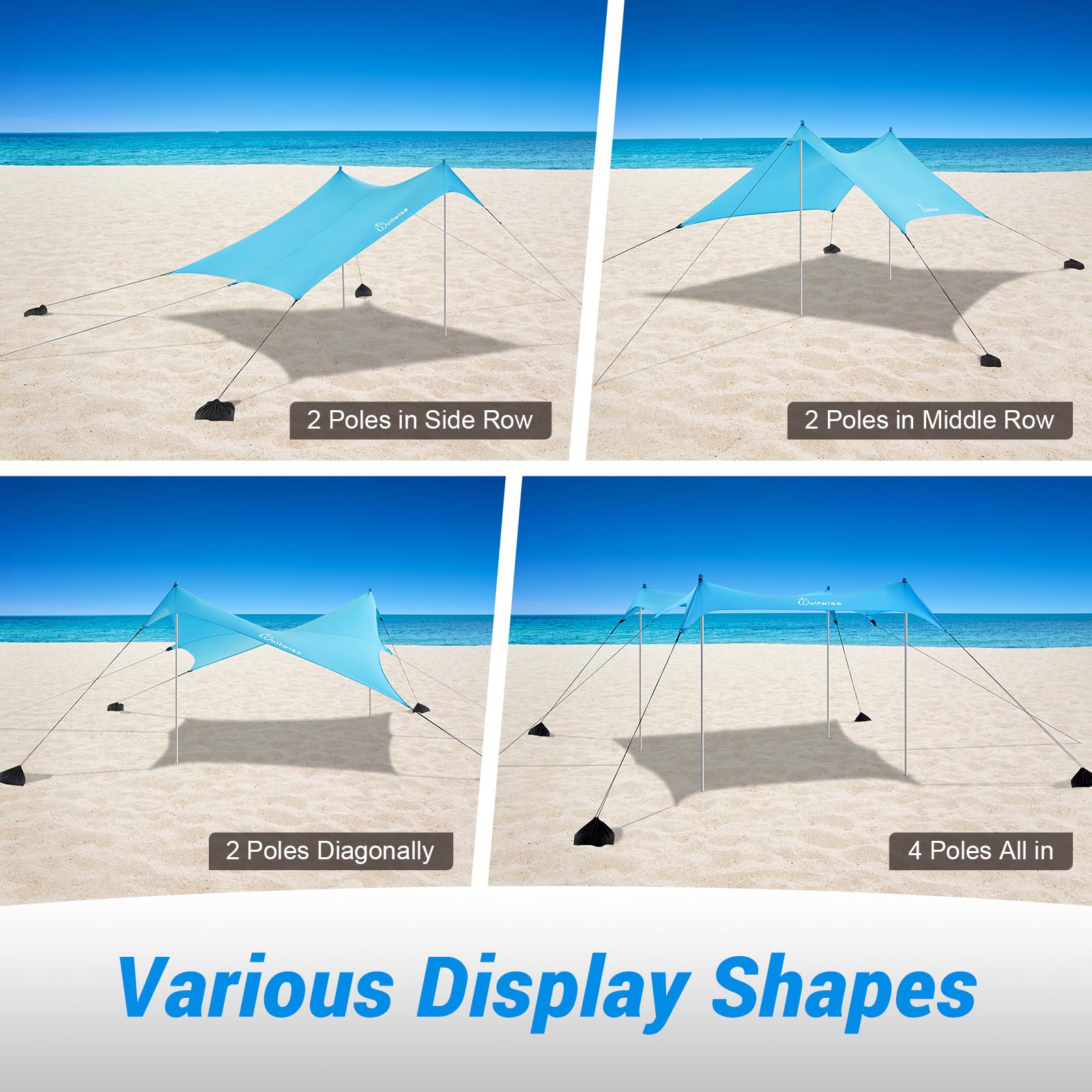 WolfWise Tenda da Spiaggia con Protezione Solare UPF50+