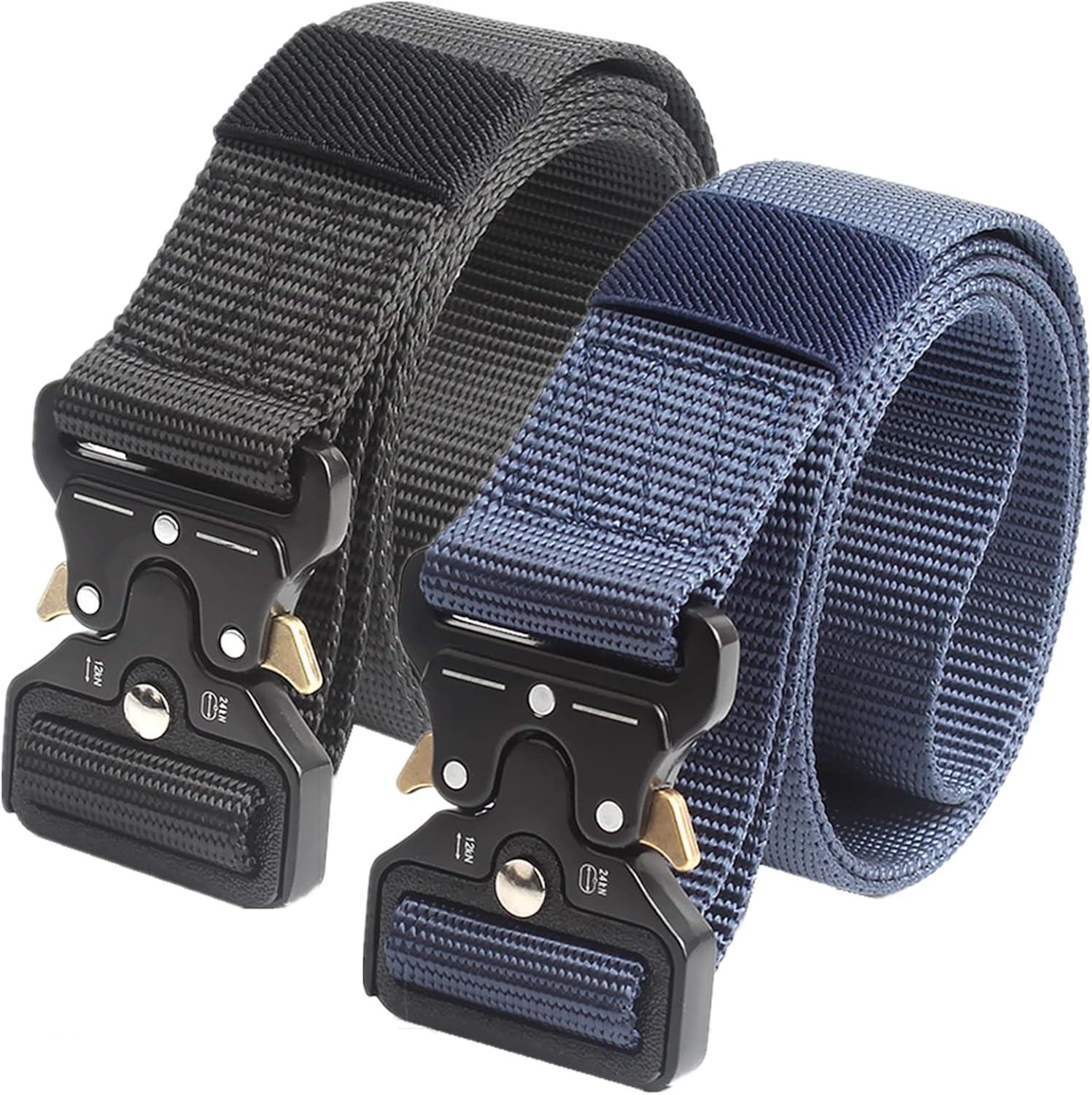 Tactical Belt Men, Military Rigger Work Tool Belts with Quick Release Metal Buckle, 2-Pack