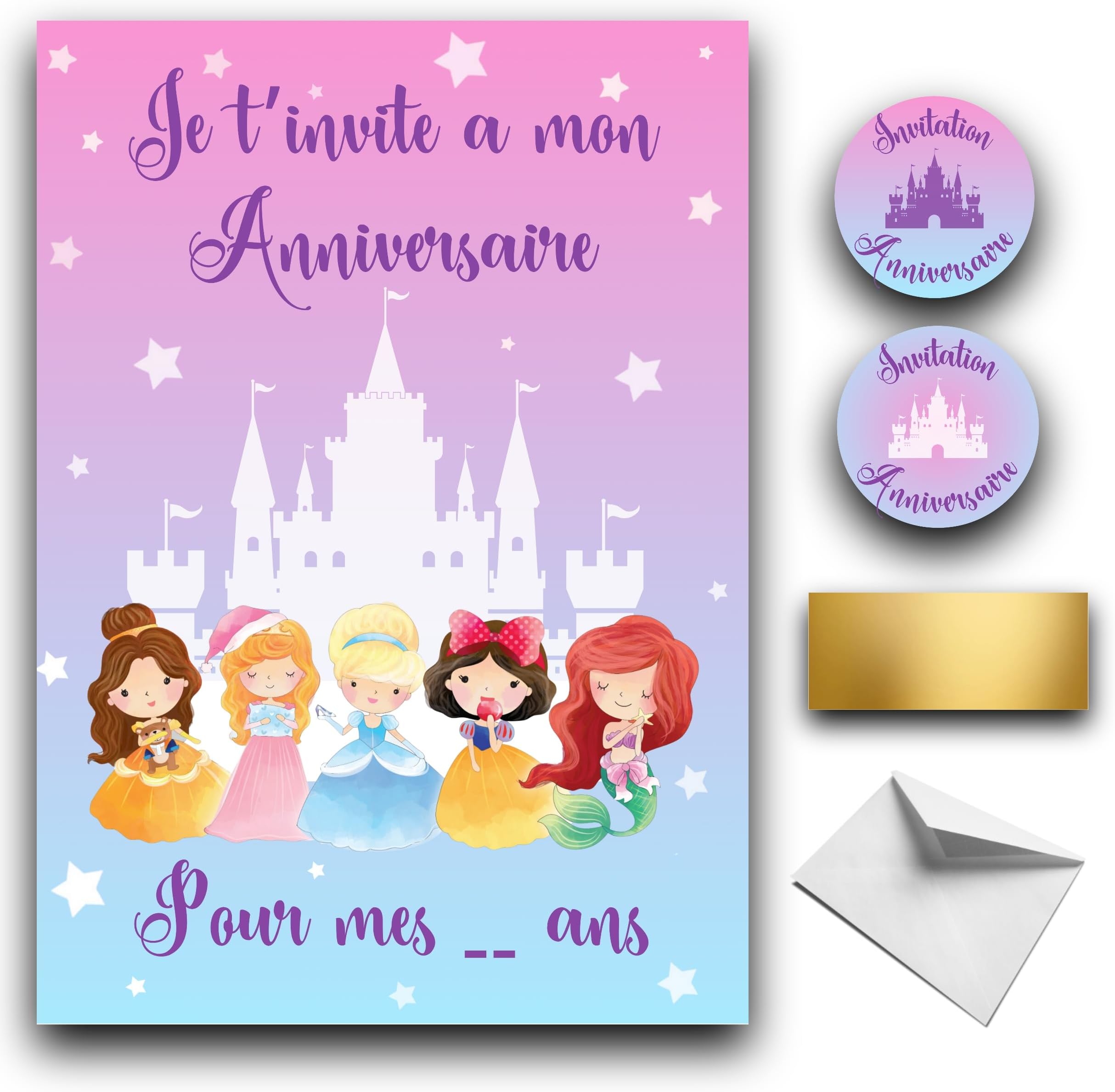 Olivia Samuel Lot De 20 Cartons D'invitation Pour 1er Anniversaire Avec Enveloppes Motif Sirène