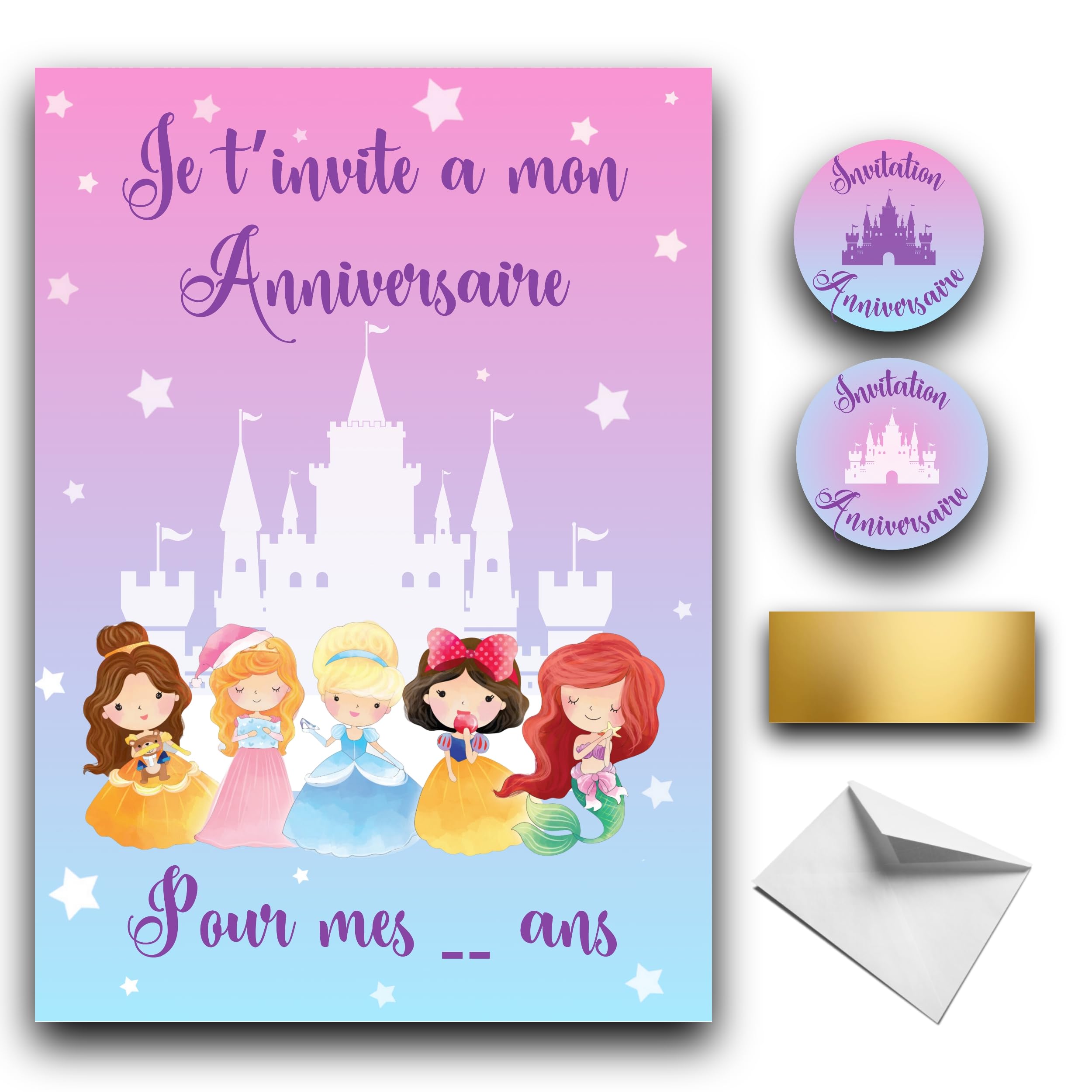 Nova MD 12 Cartes D'invitation Anniversaire Fille (fées). Cartes D'invitation D'anniversaire Pour Enfants