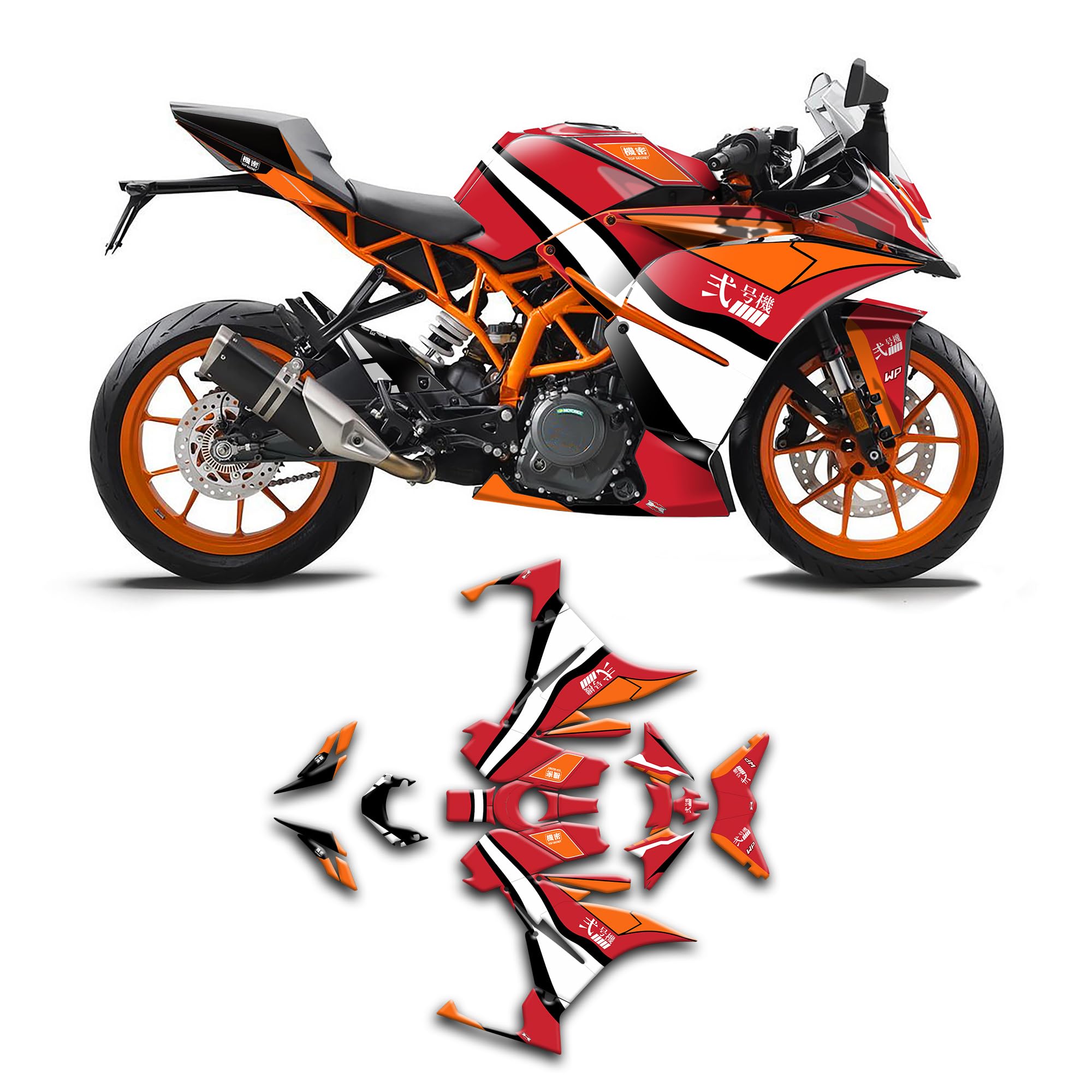 Kungfu Graphics Custom Decal Kit for RC390 RC 390 2017-2021, KTRC31721027-KR