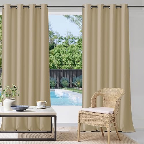 StangH - Cortina opaca para exteriores para patio, impermeable, resistente al viento, panel opaco para porche, ancho 52100, 1 panel.