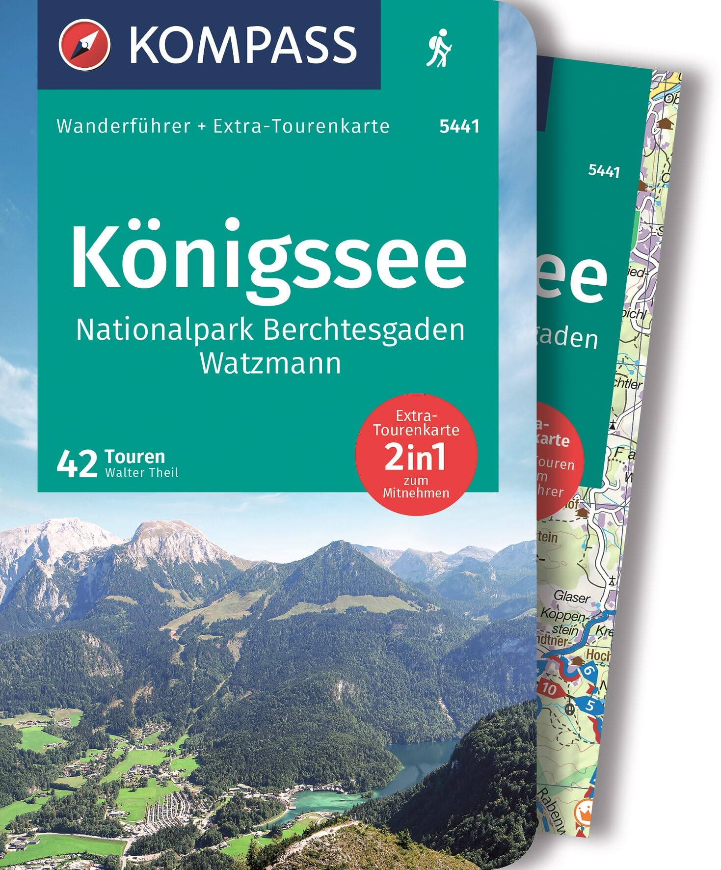 KOMPASS Wanderführer Königssee, Nationalpark Berchtesgaden, Watzmann, 42 Touren mit Extra-Tourenkarte: GPS-Daten zum Download