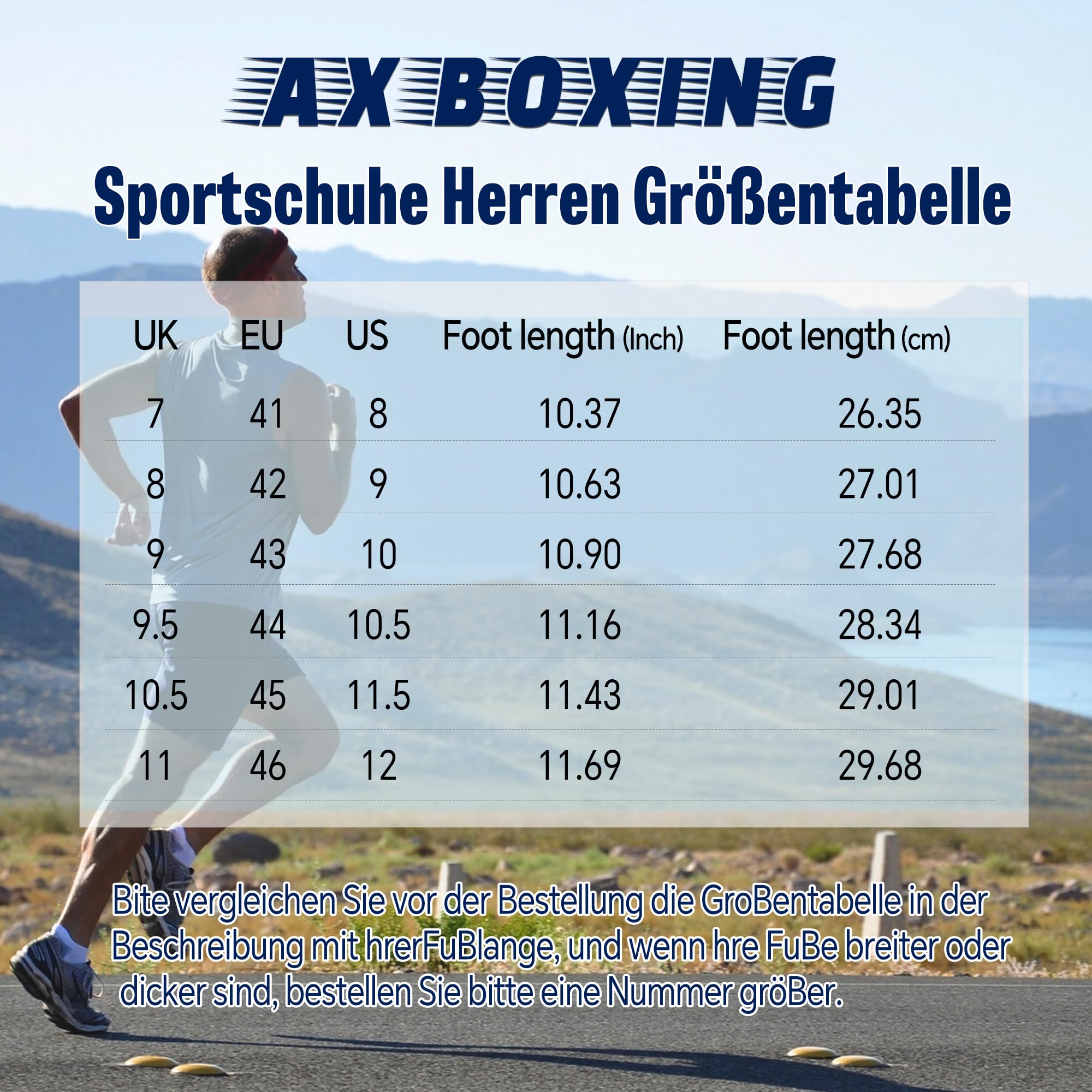 AX BOXING Zapatillas Hombre Casual Sneaker Ligera Zapatos Deportivos Transpirable Trainers Tamaño 41-46 EU