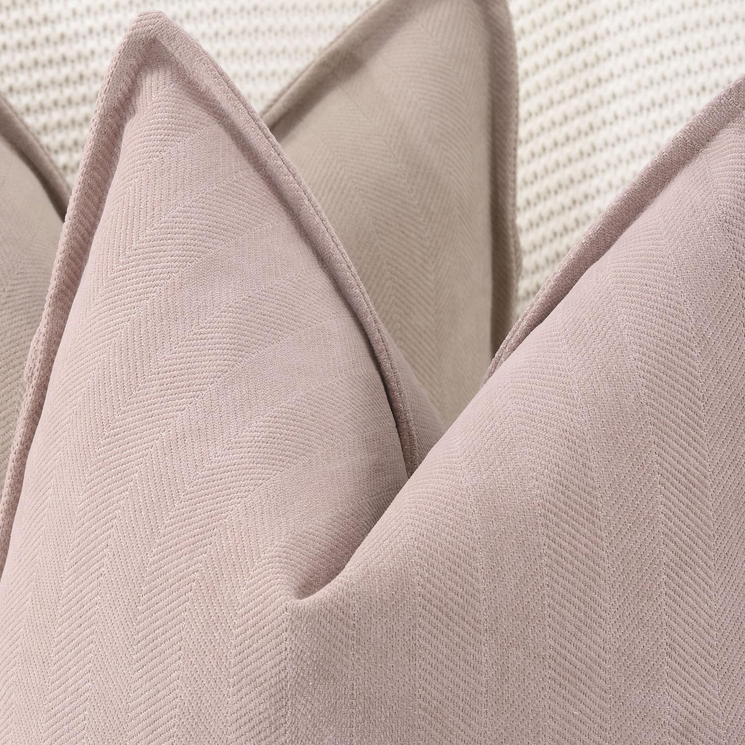 Madizz Textured Chenille Cushion Covers Set of 2 Super Soft Decorative Throw Pillow Covers Boho Pillowcases Modern Home Decor for Sofa Bedroom 18x18 inch - Image 4