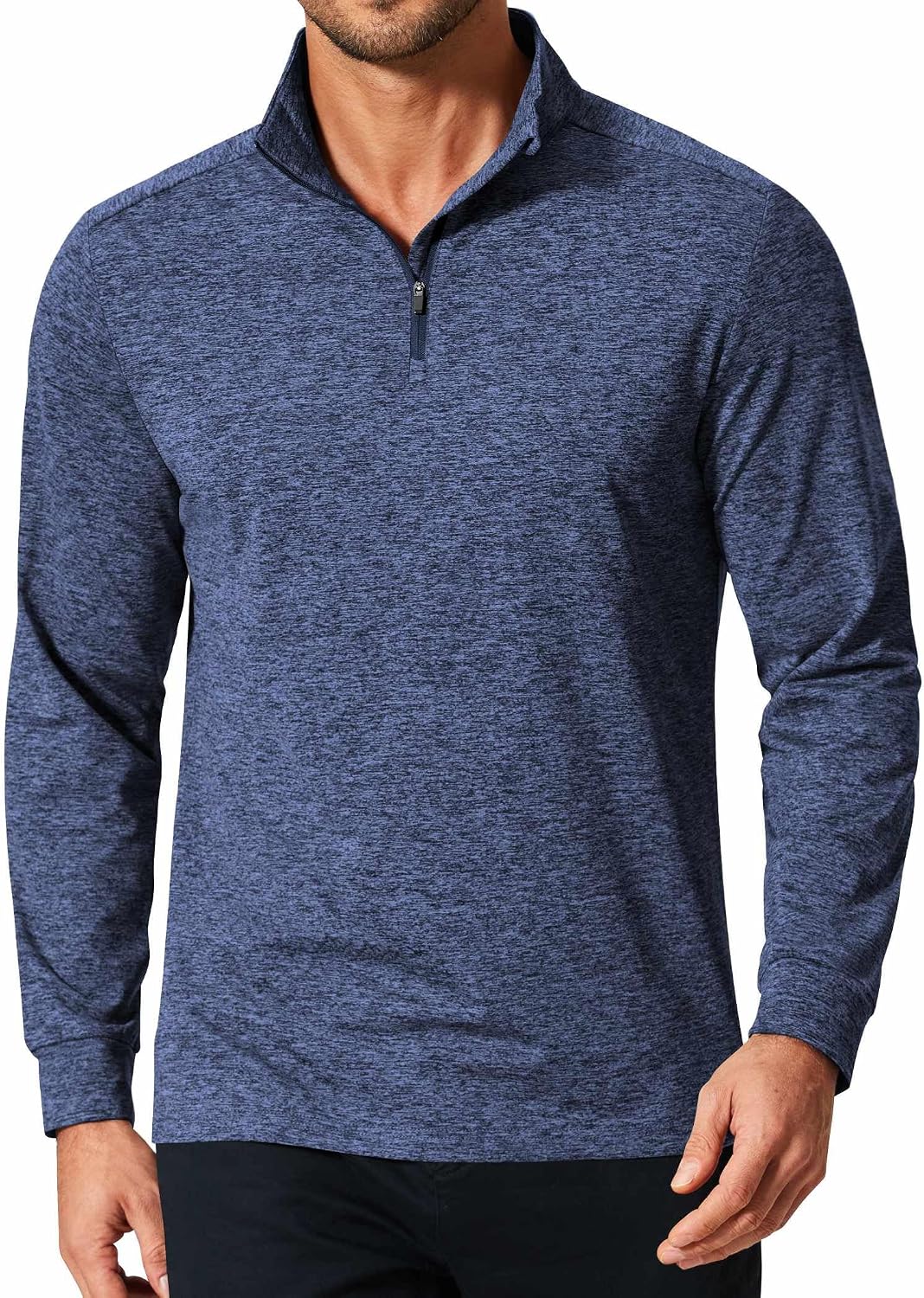 COOFANDY Men's Quarter Zip Shirts Workout Fleece Lined Lightweight Long Sleeve Pullover Sweatshirts