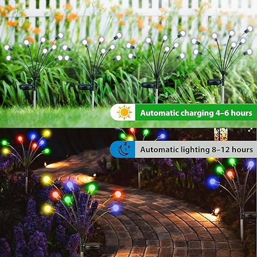Miniatura 3 de ZUSONUD Luz solar oscilante, balanceo por el viento, nuevas luces solares mejoradas, decoración perfecta para patio y jardín, alambre de hierro de