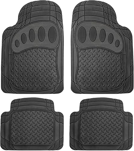 FH Group Alfombrillas automotrices de ajuste universal, recortables, resistentes al clima para todo tipo de clima, de goma resistente, se adapta a