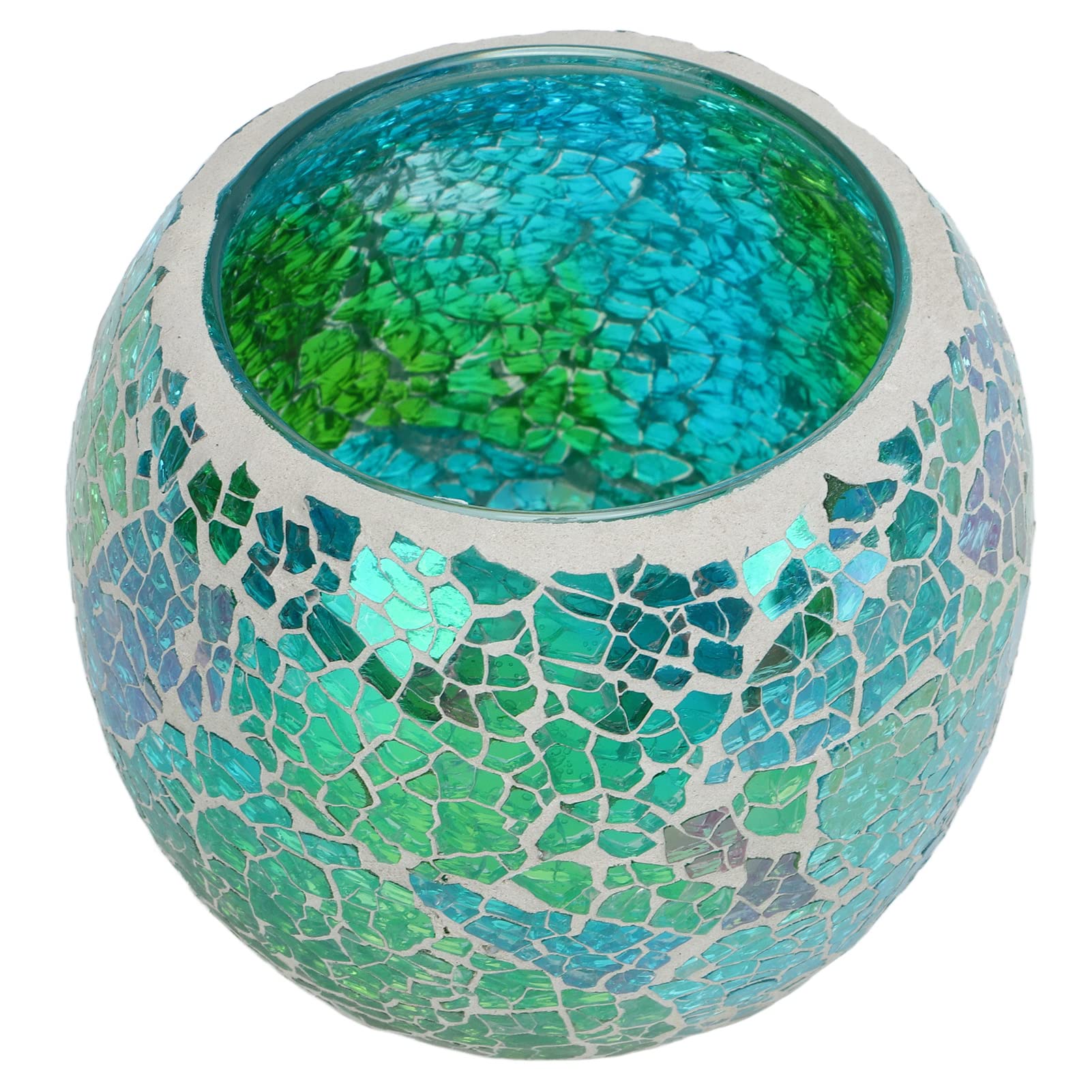 Glass Candle Holder Mosaic Tea Light Holder European Mosaic Design Glass Exquisite Luster Glass Candle Holder for Bar
