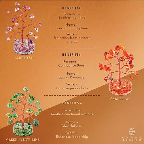 Miniatura 58 de Árbol de la vida de cristal curativo de 7 chakras, árboles bonsái hechos a mano para energía positiva, dinero y buena suerte, árbol para decoración