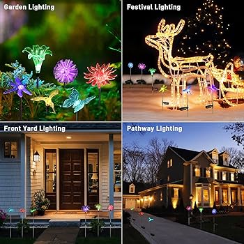 Solar Garden Lights Outdoor - 6 Pack LED Figurine Stake
