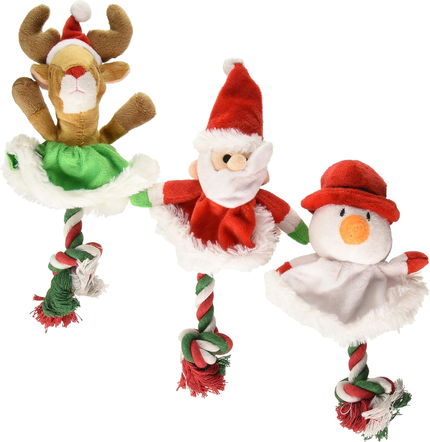 Pet Supplies Holiday Tree Skirt Dog Toys Red 12 in (Pack of 3