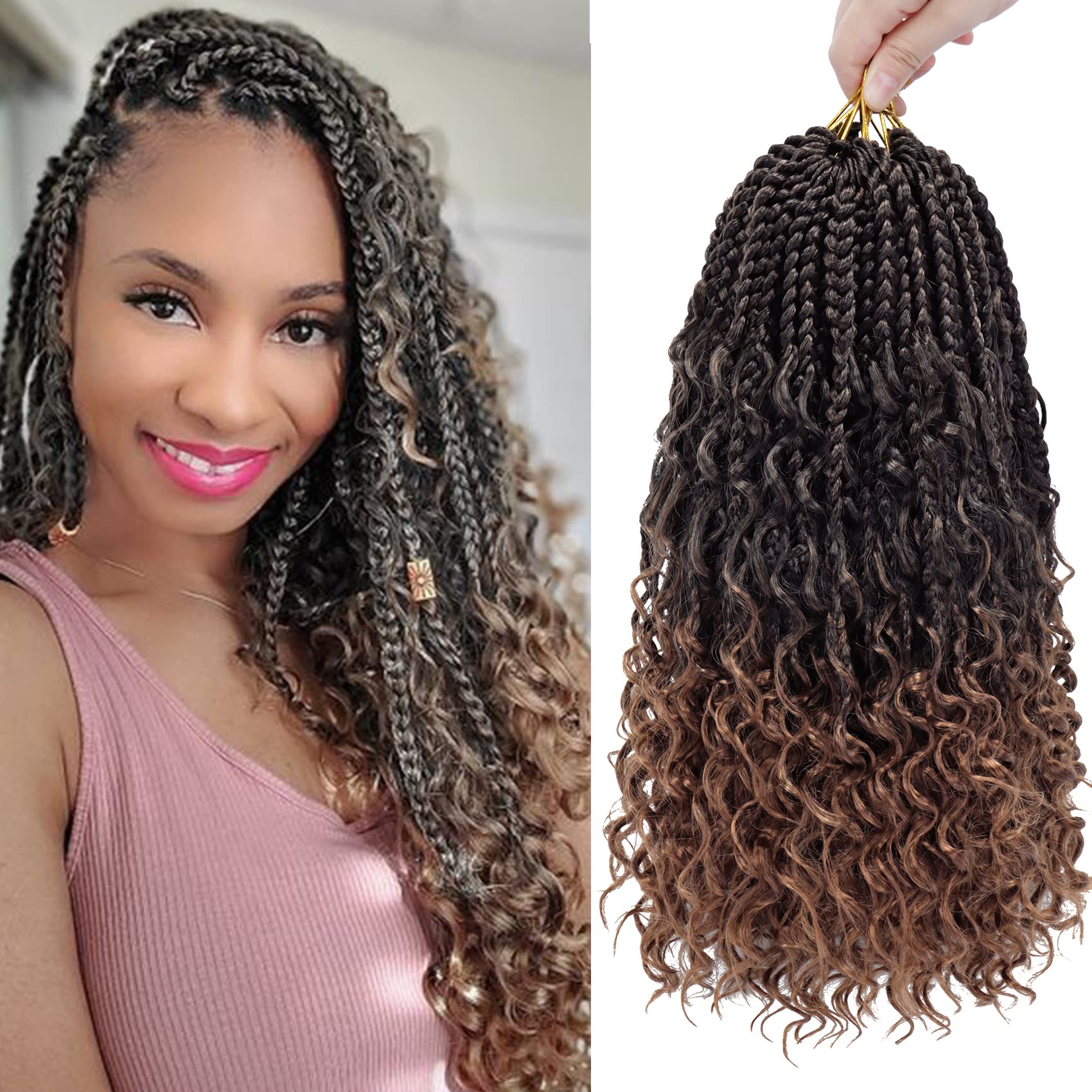 Buy Goddess Box Braids Crochet Hair 14 Inch 8 Packs Prelooped Bohemian