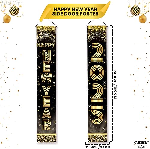 Miniatura 2 de KatchOn, Cartel para puerta de feliz año nuevo 2024-72x12 pulgadas, cartel de feliz año nuevo  Letrero de puerta de feliz año nuevo 2024,