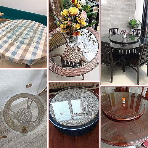 Miniatura 5 de Mesa redonda de vidrio templado transparente de 16 pulgadas, 18 pulgadas, 20 pulgadas, 22 pulgadas, 24 pulgadas, 30 pulgadas, mesa de comedor, mesa