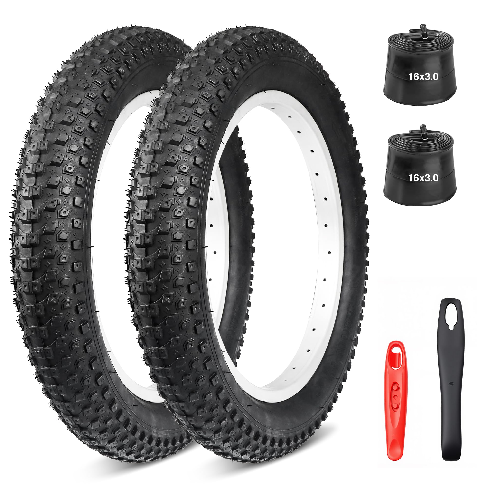 GRELiving 16x3.0 E-Bike Tyre Foldable Fat Bike Tyre 76-305 Bicycle Tires 35 P.S.I for E-Bike/City Bike
