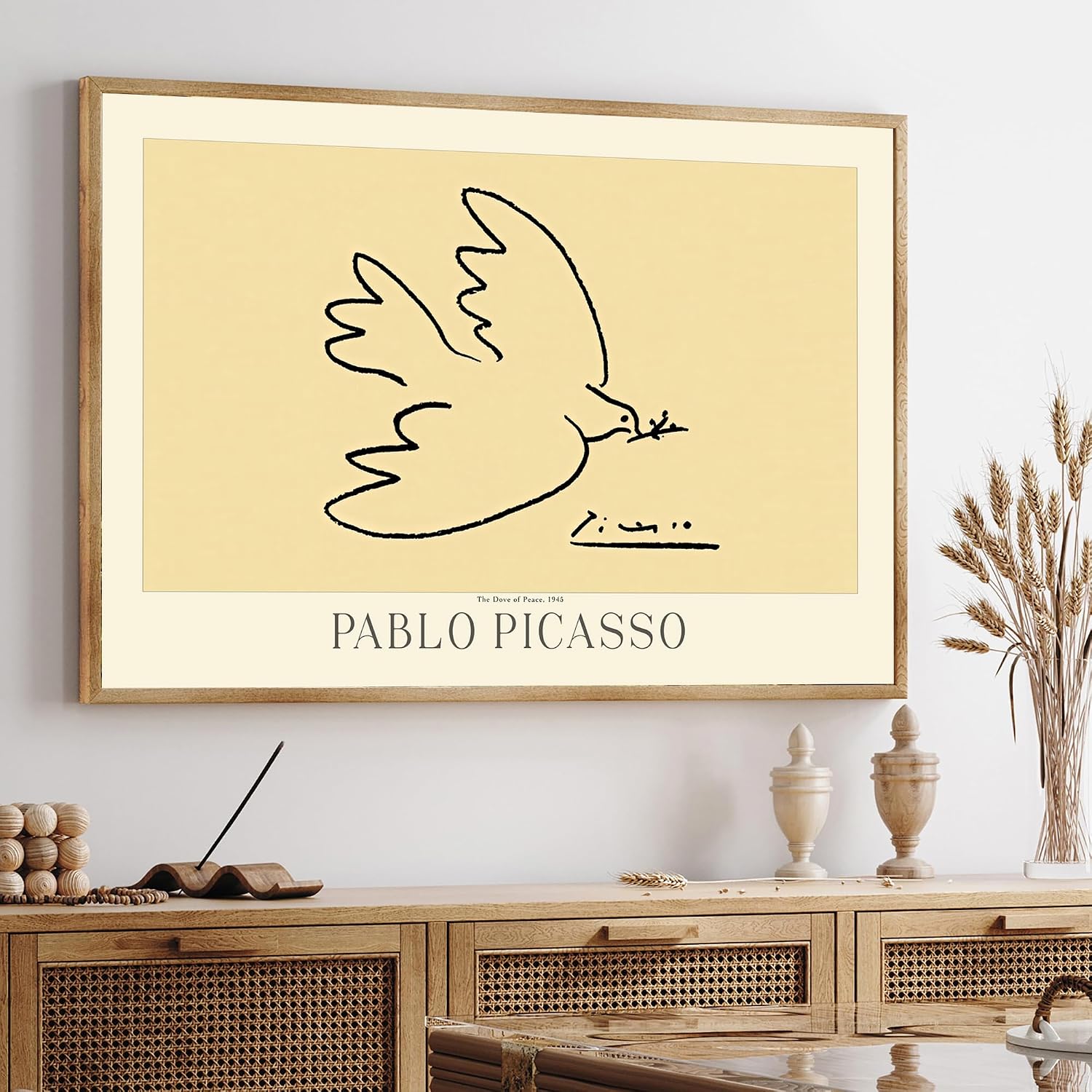 Pablo Picasso Poster Prints, Pablo Picasso Prints Museum Gallery Exhibition Poster, Pablo Picasso Paintings, Pablo Picasso Art Works, Pablo Picasso Prints, Pablo Picasso Exhibition Poster, Vintage Print, Home Wall Art, Office Wall Decor (The Dove of Peace, 12x18)
