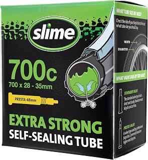Slime 30086 Bike Inner Tube with Slime Puncture Sealant, Extra Strong, Self Sealing, Prevent and Repair, Presta Valve, 700 x 28-35mm