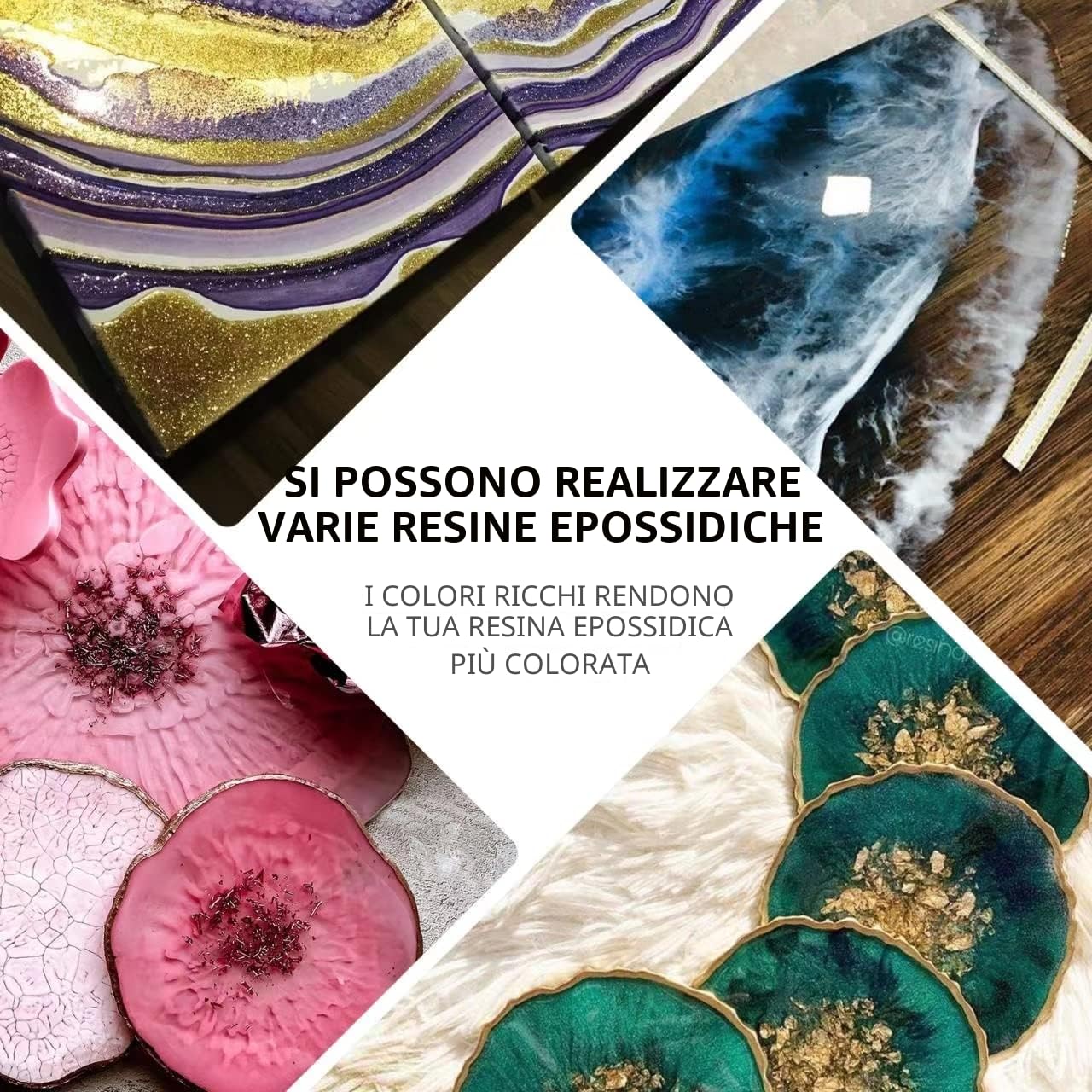 Mica - Polvere epossidica, 40 colori, 5 g, pigmenti cosmetici naturali, adatto per resina epossidica, colore sapone, lucidalabbra, smalto per unghie, produzione di candele, bombe da bagno