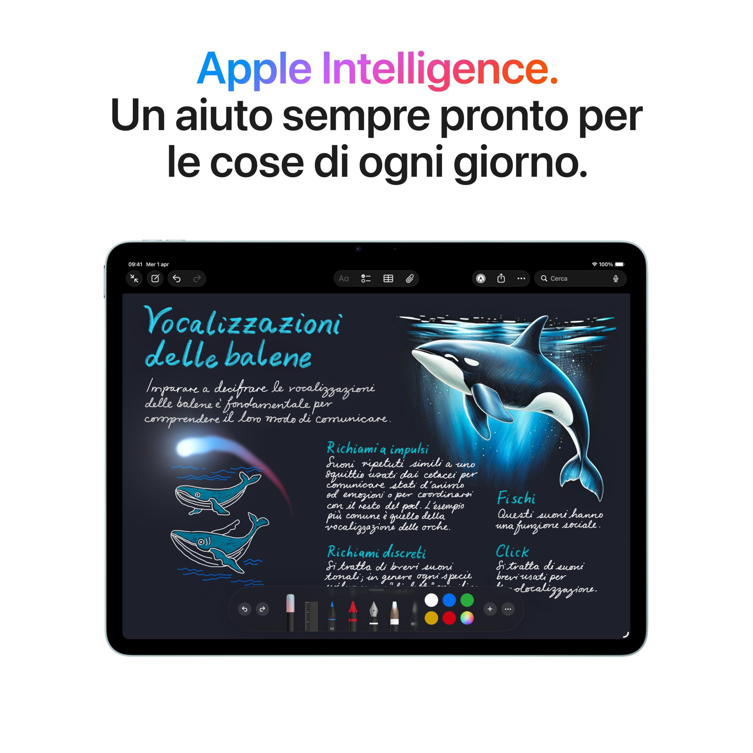Apple iPad Air 13'' (M4): display Liquid Retina, 128 GB, fotocamera frontale e posteriore da 12MP, Wi-Fi 7 con chip Apple N1 – Azzurro