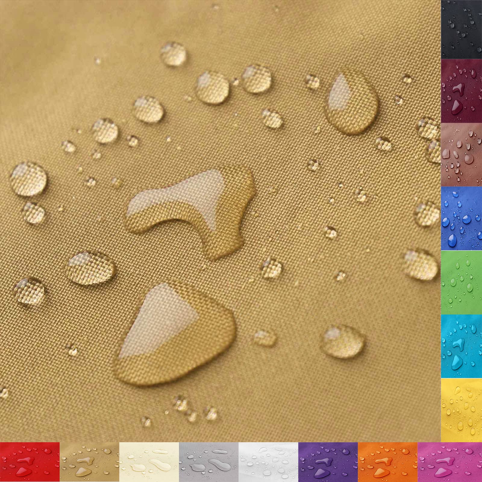 ZHhan Waterproof Polyester Fabric, 12,000 mm Water Column, 150 cm Wide, Quantity = Meter, Measured by The Meter, Waterproof, Tear-Resistant, Durable, Outdoor Fabric,（Khaki，1.5m） — image 1