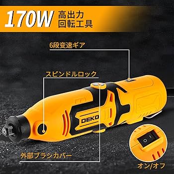 Amazon.co.jp: DEKOPROミニルーター 6段変速可能 127点組 付属品 8000