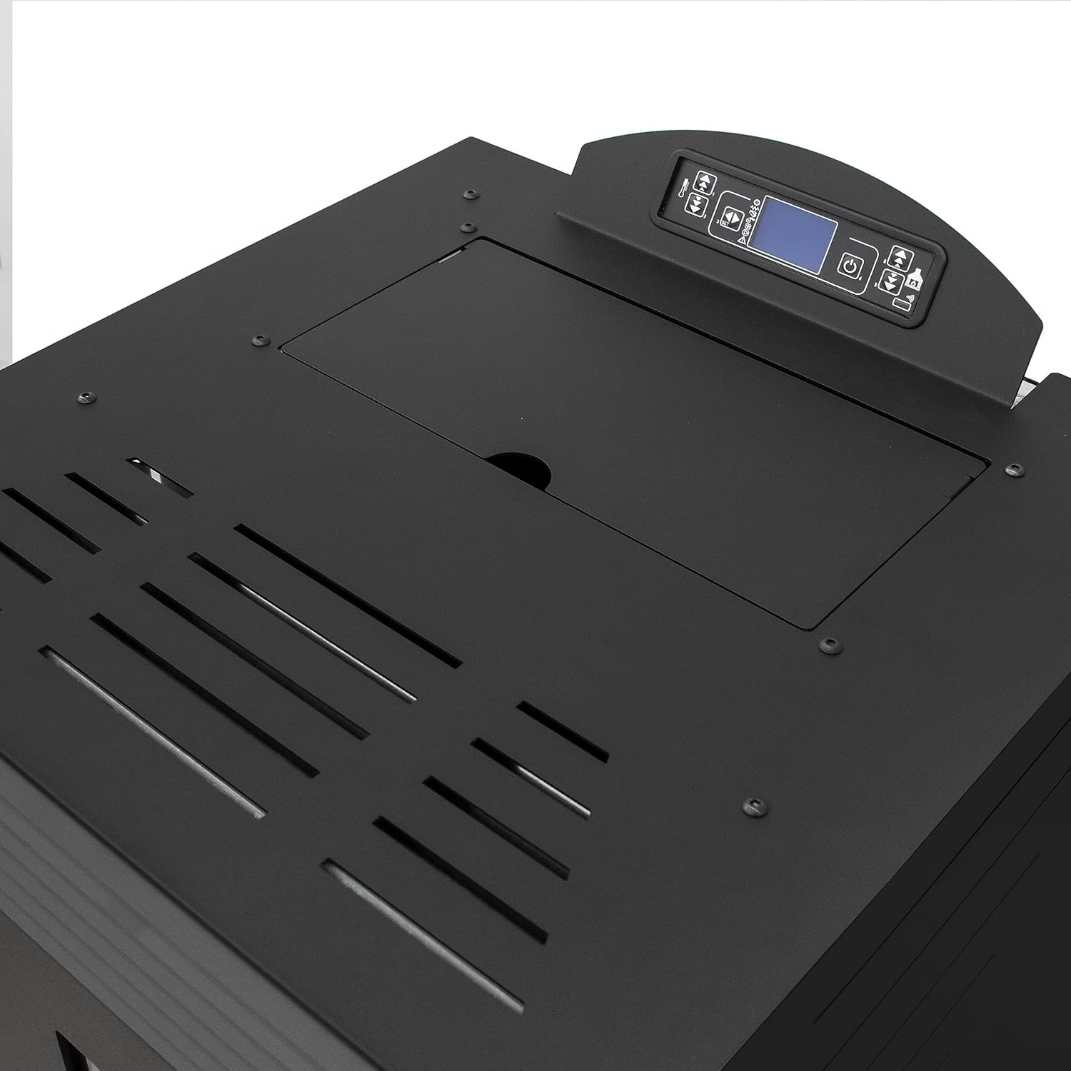 Close-up of the top control panel of the STUFE A PELLET ITALIA California 8 KW pellet stove