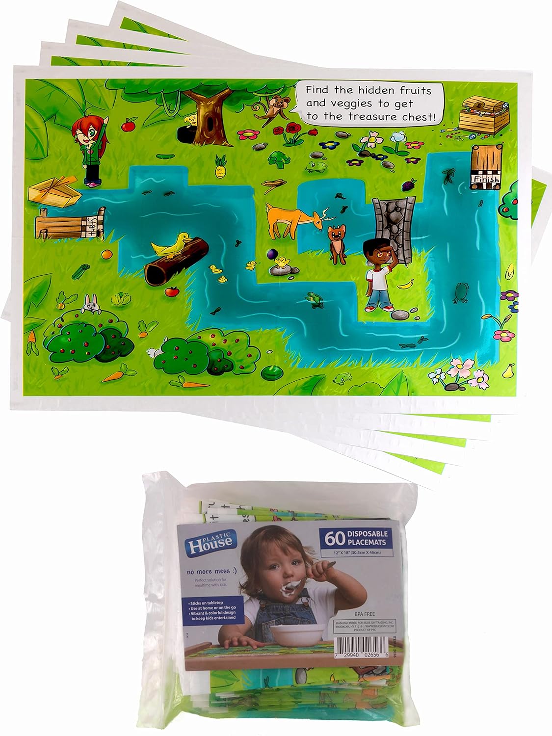 Party Bargains 60 Super Sticky Disposable Placemats 12