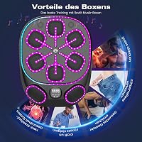 RevFit Zenélő Boxgép LED Világítással - Bluetooth, 9 Sebességi Mód, Számláló Funkció, 61 cm, Felnőtt/Gyerek Edzéshez, 2 Pár Kesztyűvel 7
